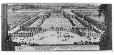 Vista prospettica generale del castello e dei giardini di Richelieu da Jean Marot